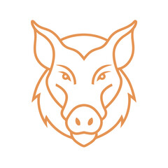 Wild Boar Monoline Logo Design For Minimal Line Art Emblem And Modern Animal Branding Icon