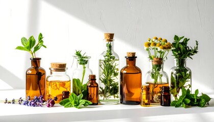 Herbal remedies displayed