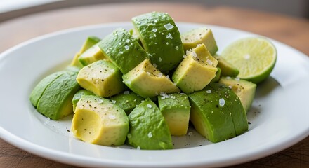 Fresh Avocado Slices with Lime and Sea Salt.