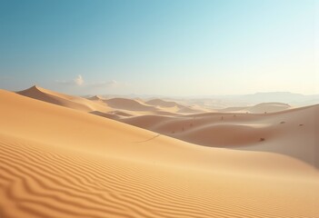 Expansive Desert Dunes Shadow Play Sand Waves Serene Landscape Natural Patterns Sunlight Texture
