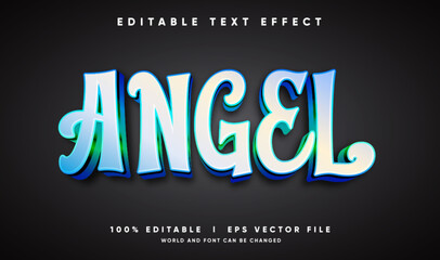 angel 3d vector text effect with modern style
