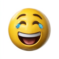 Joyful emoji face with tears of laughter and wide open mouth