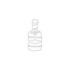 Simple Line Art Illustration of a Wine Bottle