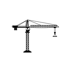 Crane silhouette vector illustration for construction projects  