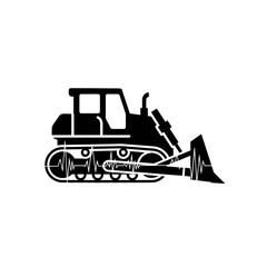 Naklejka premium Vector illustration of a bulldozer operating in construction site 