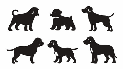 Adorable dog silhouettes capture playful canine charm for pet lovers and businesses
