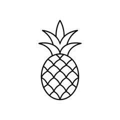 Obraz premium Outline drawing of a pineapple on transparent background