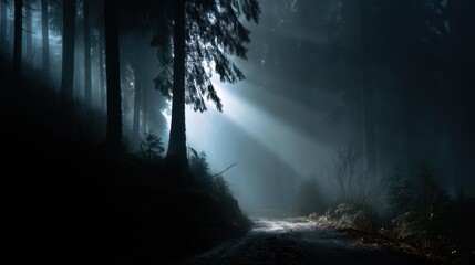 forest in the fog