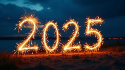 A couple of sparklers lying on sandy ground - Powered by Adobe