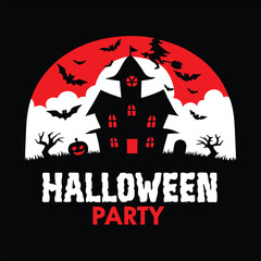 Spooky Halloween Party at the Haunted House with Bats