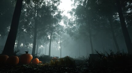 pumpkins in the forest