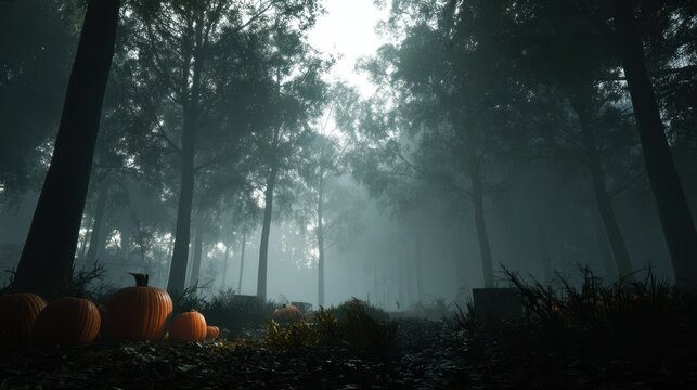 pumpkins in the forest