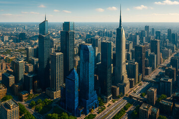 Obraz premium New York City Skyline with Skyscrapers and Urban Architecture