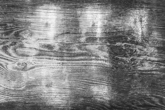 Traces paint brush gray stroke old texture wooden surface abstract pattern grey background dark wood