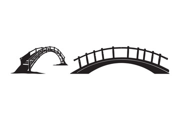 Two hand drawn arch bridges in black and white