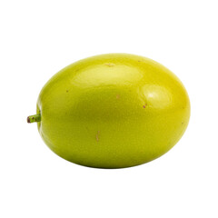 Single yellow mango fruit isolated on transparent background