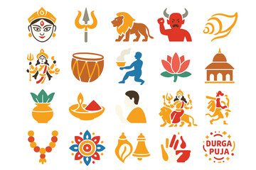 Durga Puja Hindu Festival Icons Goddess Celebration Traditions