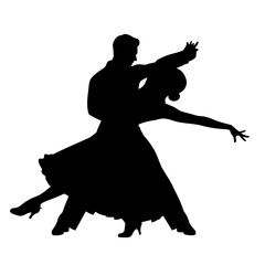 silhouette of a dancing couple