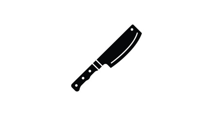 a sharp kitchen knife with black handle isolated