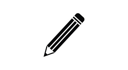 a simple black pencil icon on white background