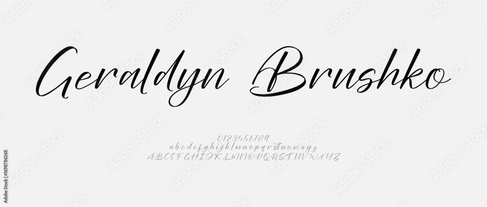 Poster hand drawn vector alphabet. modern monoline signature script font. elegant signature font. best alph
