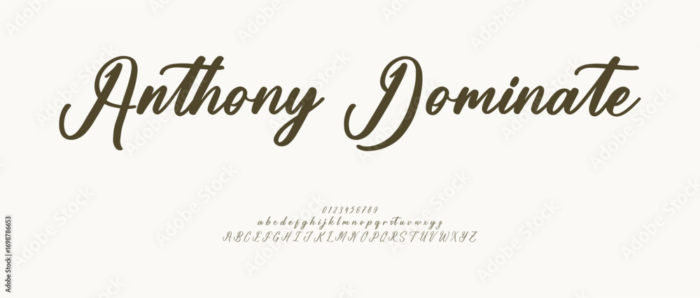 Fototapete signature font calligraphy logotype script brush font. handwritten script editable text effect templ