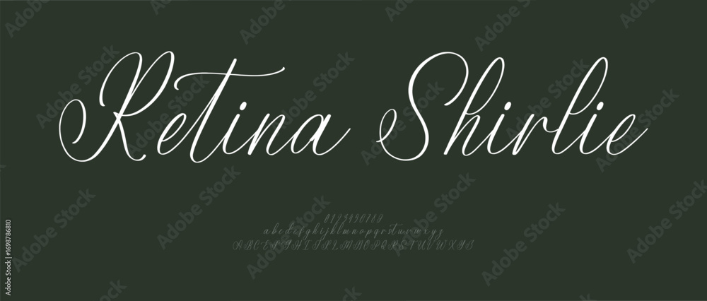 Fototapete signature font calligraphy logotype script brush font. handwritten script editable text effect templ