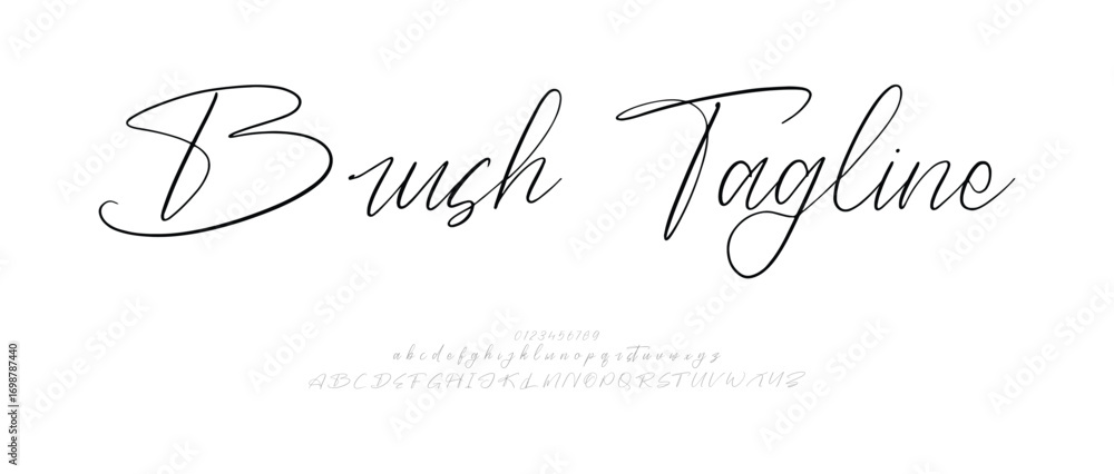 Poster hand drawn vector alphabet. modern monoline signature script font. elegant signature font. best alph