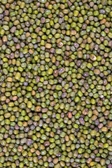 Close up Mung beans or Vigna radiata seeds top view background, Mung bean shot with detail.