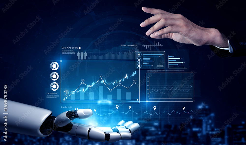 Aufkleber ai-powered dashboard for data analytics, software performance tracking, data availability monitoring