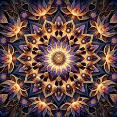 Perfect seamless mandala pattern inspired by sacred geometry. Colorful, bright, and spiritual, suitable for backgrounds, meditation spaces, wallpapers, and decorative design