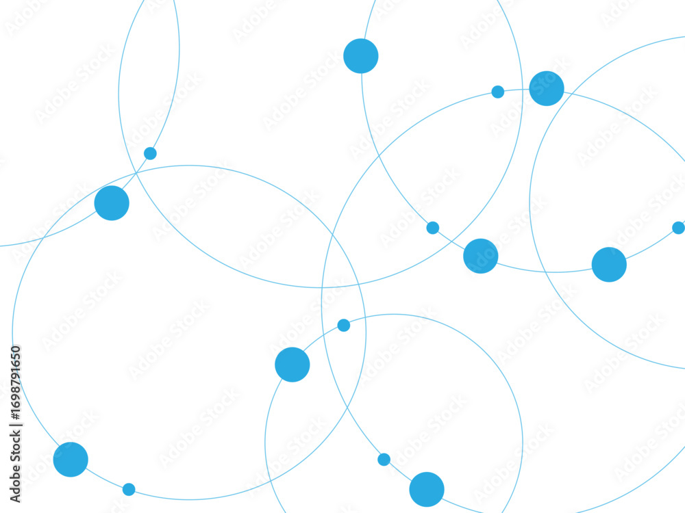 Poster seamless abstract background with circles and dots at their intersection.