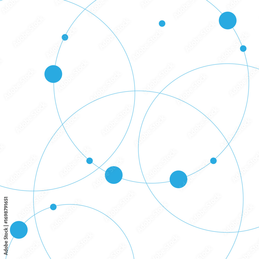 Poster seamless abstract background with circles and dots at their intersection.