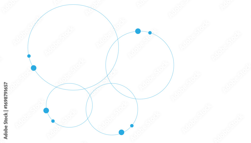 Poster seamless abstract background with circles and dots at their intersection.