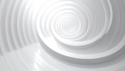 Abstract spiral tunnel of white concentric circles