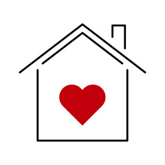 Simple red heart shape symbol against dark empty space studio shot transparent background