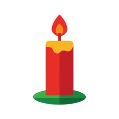 christmas candle on white background