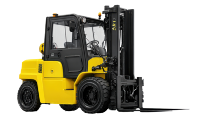 Yellow forklift with black details