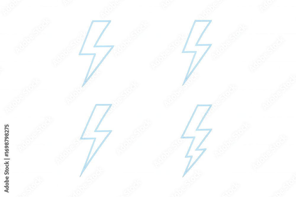 Aufkleber lightning bolt symbols in light blue, zapping across transparent backdrop, representing electrical p