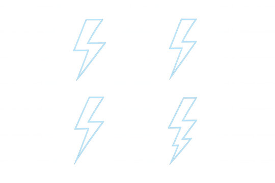 Lightning bolt symbols in light blue, zapping across transparent backdrop, representing electrical power and dynamic energy concepts