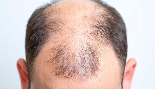 Bald spot on a man's head