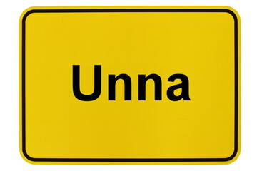 Illustration eines Ortsschildes der Stadt Unna in Nordrhein-Westfalen