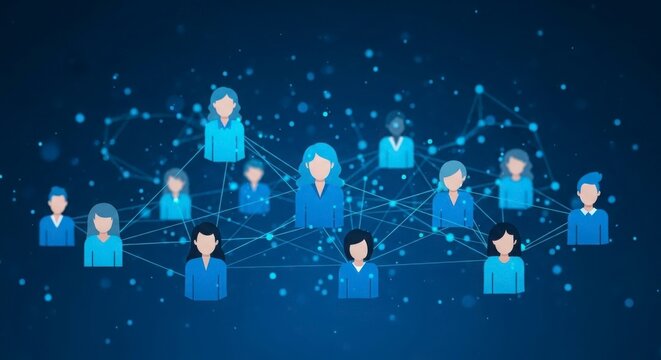 Global Network Of Diverse Professional People Connected Digitally With Lines And Dots