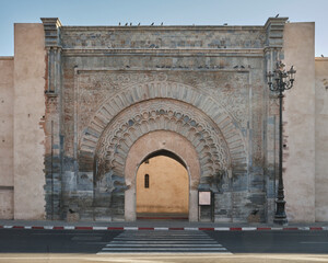 The Ancient gate of Bab Agnaou, Marrakesh, Morocco.