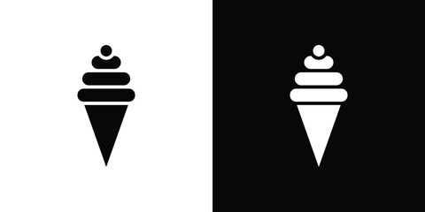 Ice cream cone icon. flat and line style collection.