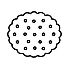 Simple line drawing of a delicious looking cracker with twenty holes
