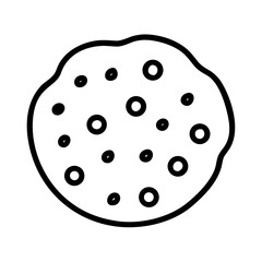 Minimalist Chocolate Chip Cookie Illustration with a Playful and Whimsical Vibe