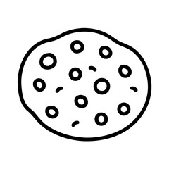 Single cookie with chocolate chips, in a black and white design