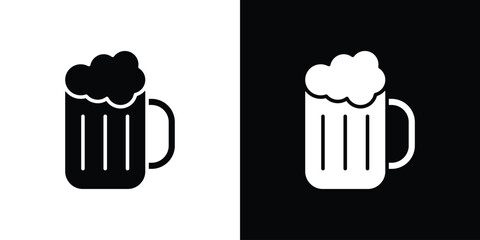 Beer mug icon. flat and line style collection.