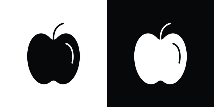 Apple icon. flat and line style collection.